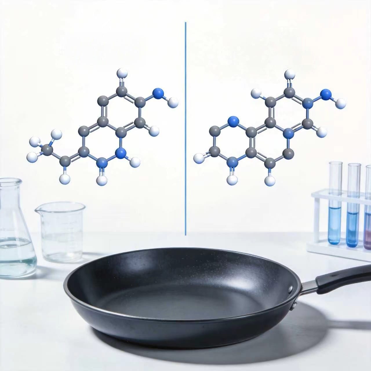 Laboratory setup for thermal decomposition testing of PTFE coatings