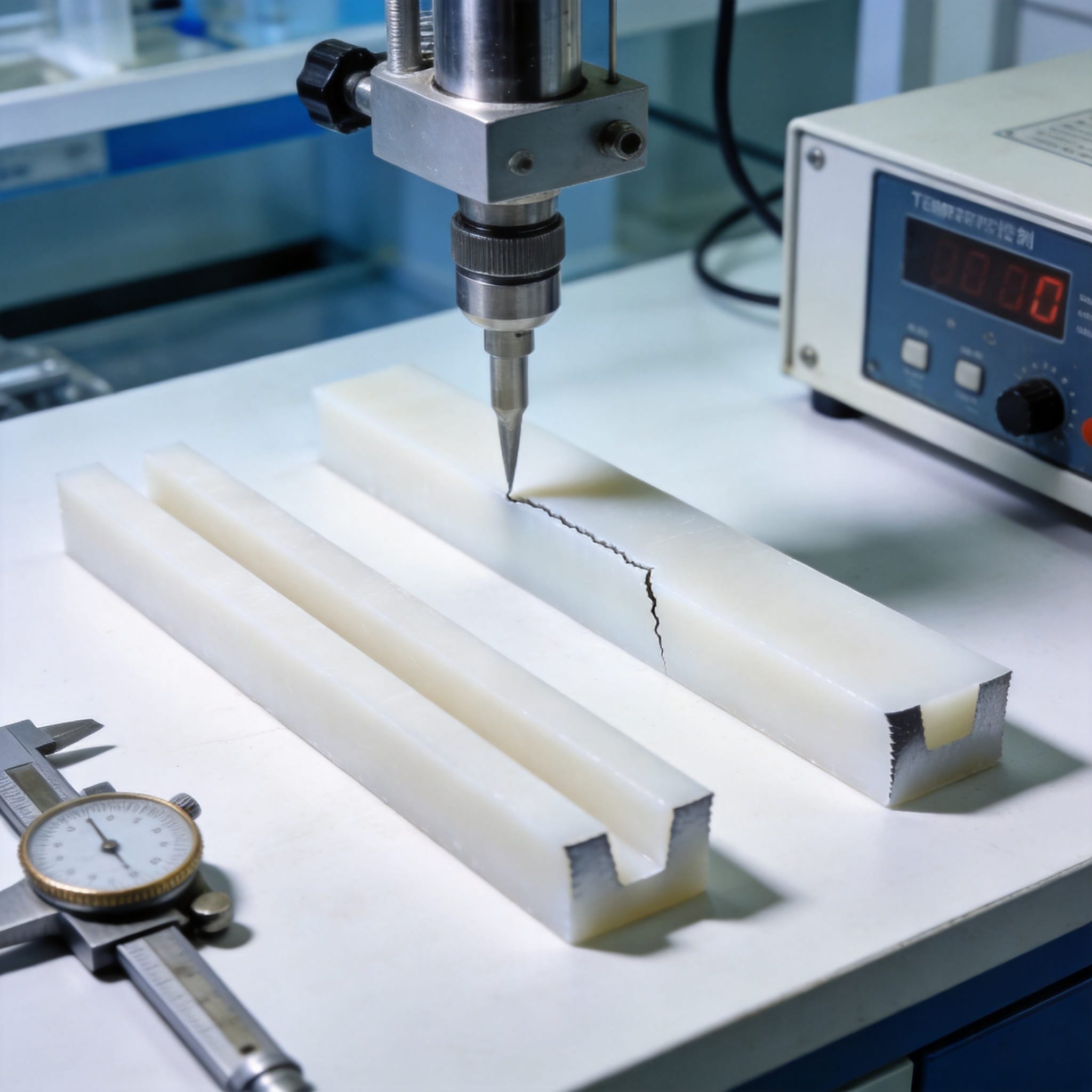 PTFE gasket showing deformation after compression testing