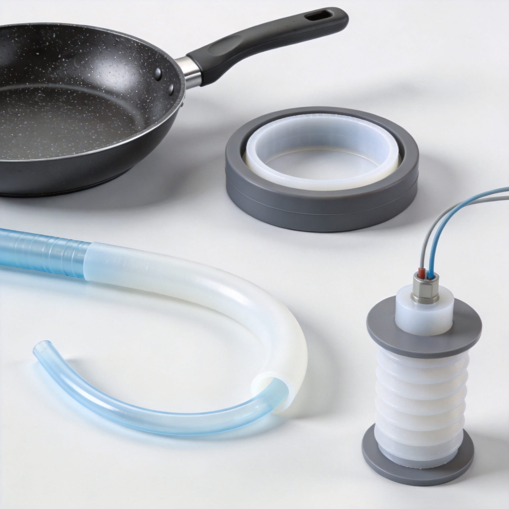 PTFE molecular structure and raw material powder