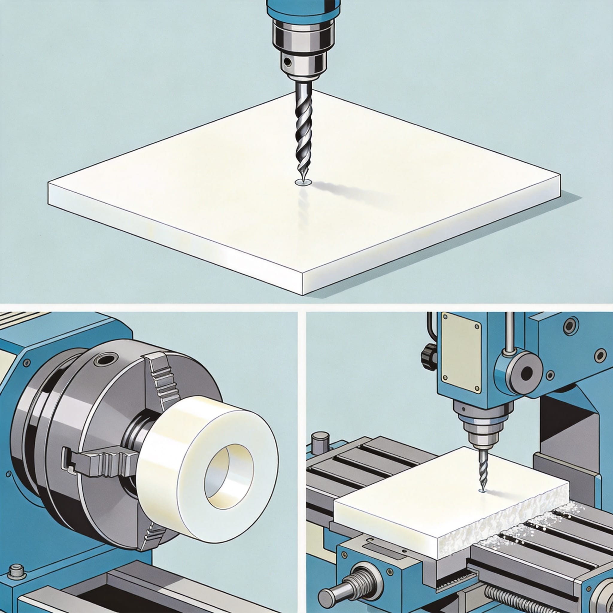 Thermal expansion diagram of PTFE sheet during machining