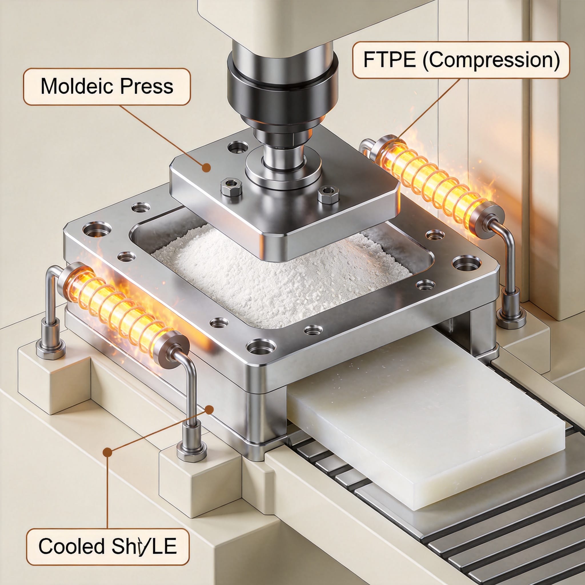 PTFE skiving machine peeling a sheet