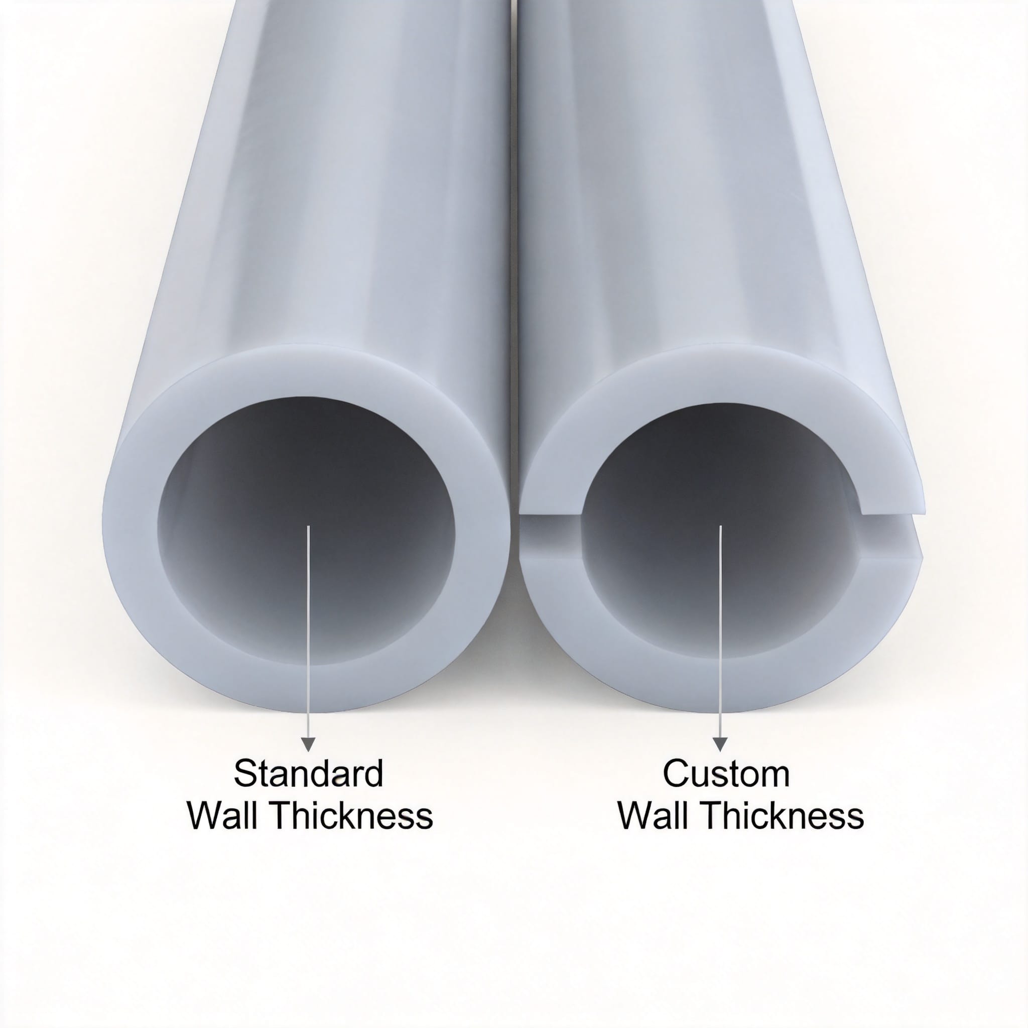 Standard PTFE tube wall thickness chart