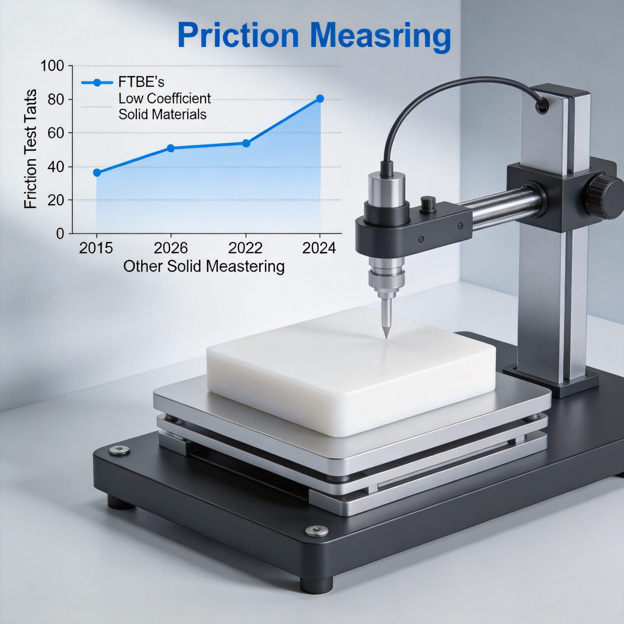 Friction test equipment with PTFE sample