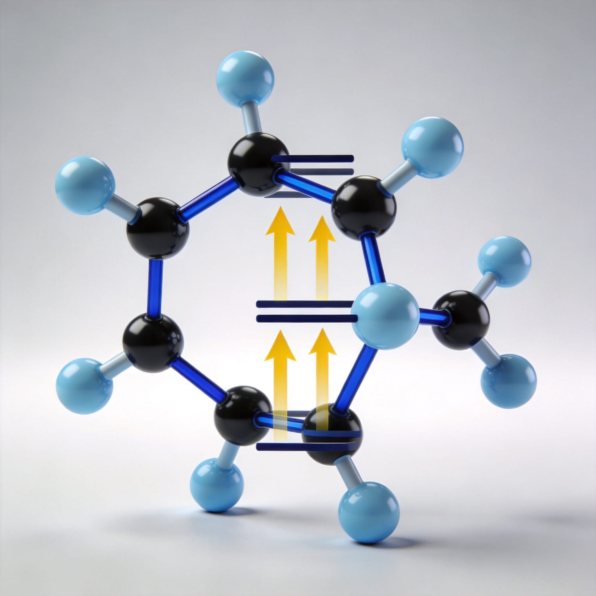 PTFE molecular structure showing carbon-fluorine bonds