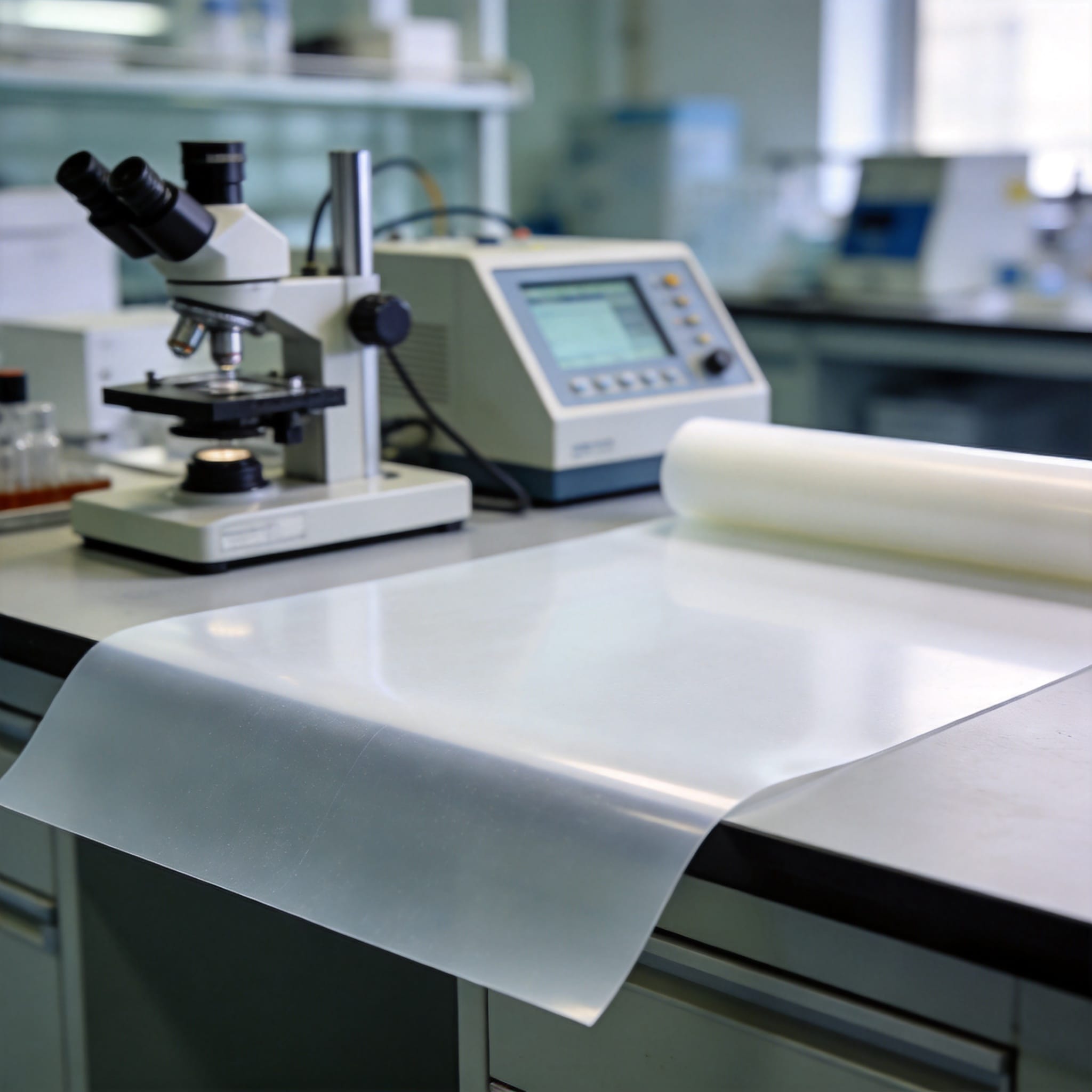 Measuring surface resistivity of a PTFE sheet with a concentric ring probe