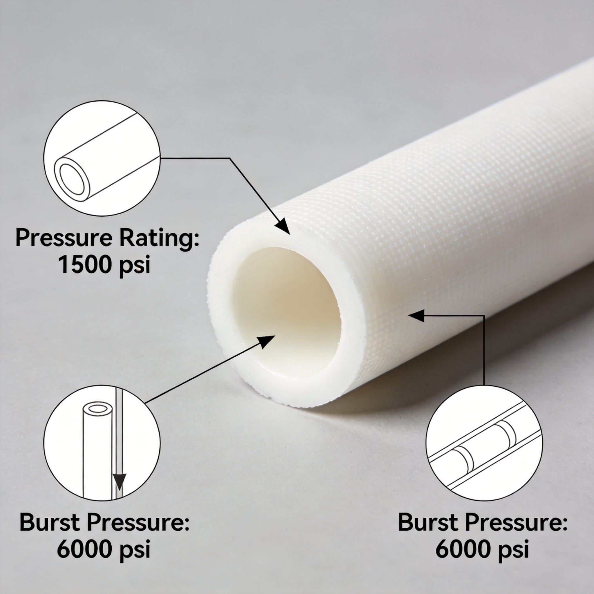 Pressure Ratings and Burst Pressure of PTFE Tubes